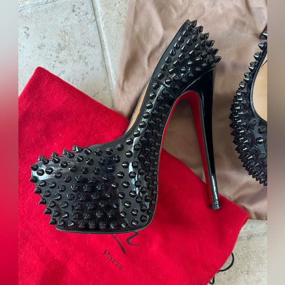 Christian Louboutin platform high heel black spike heels size 36 - Picture 6 of 7